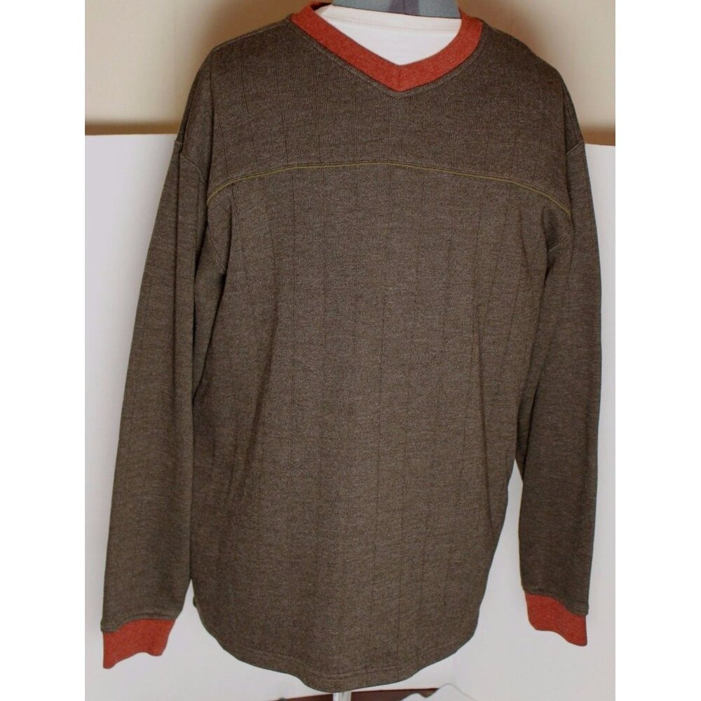 Columbia Mens Sweatshirt Pull over Shirt Sz L Brown Red Burgundy Sweater